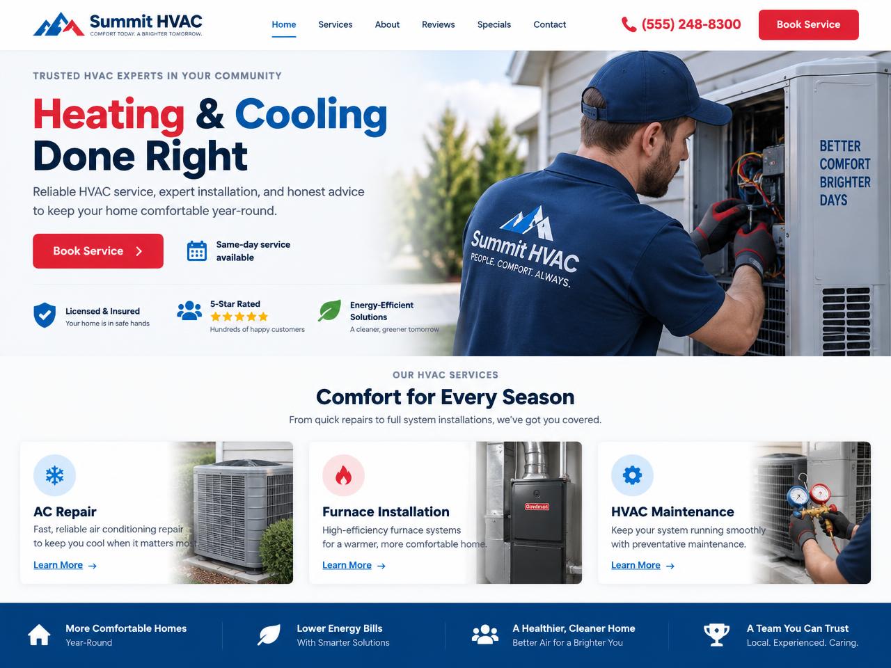 Summit HVAC website example