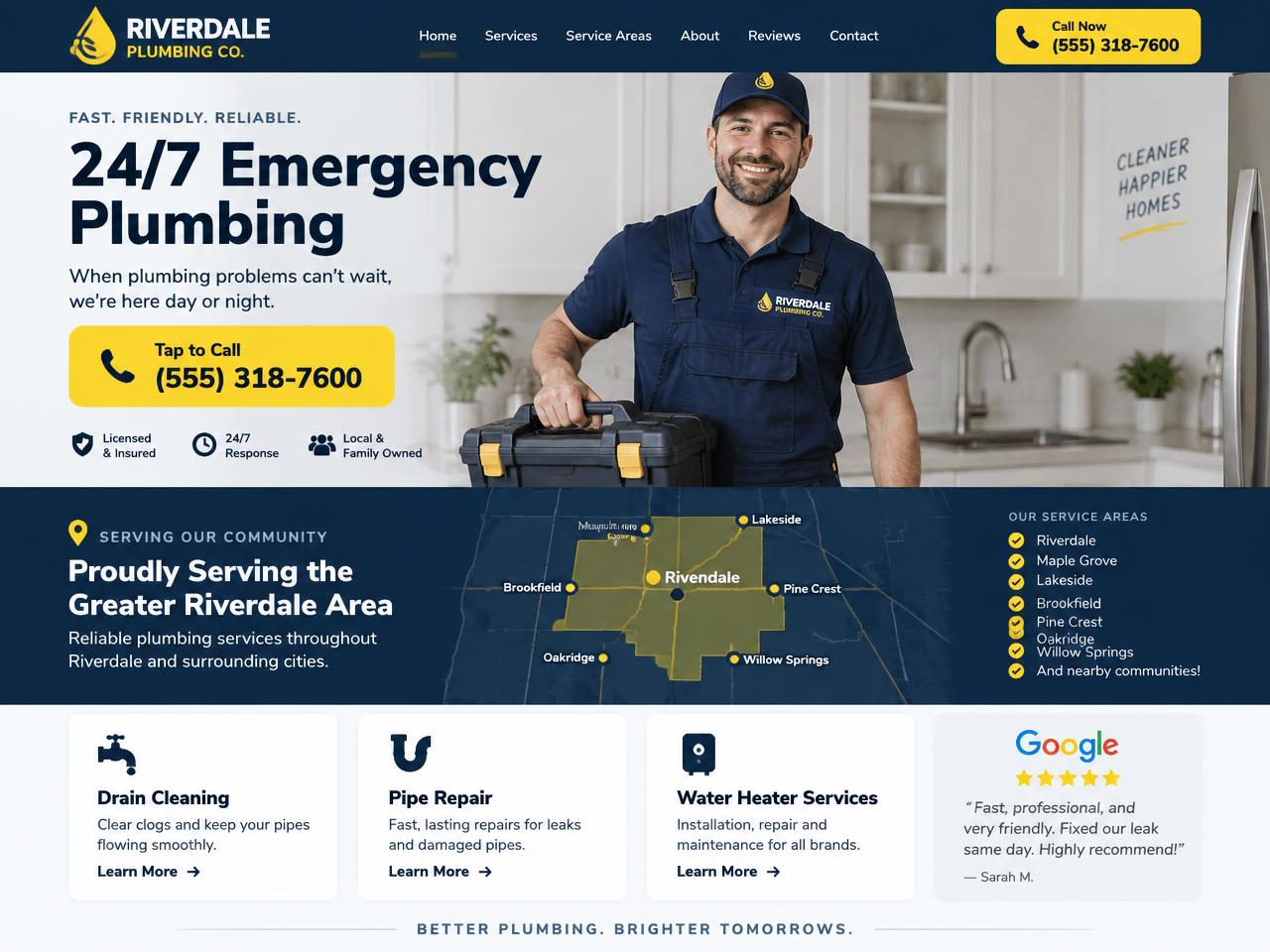 Riverdale Plumbing Co. website example
